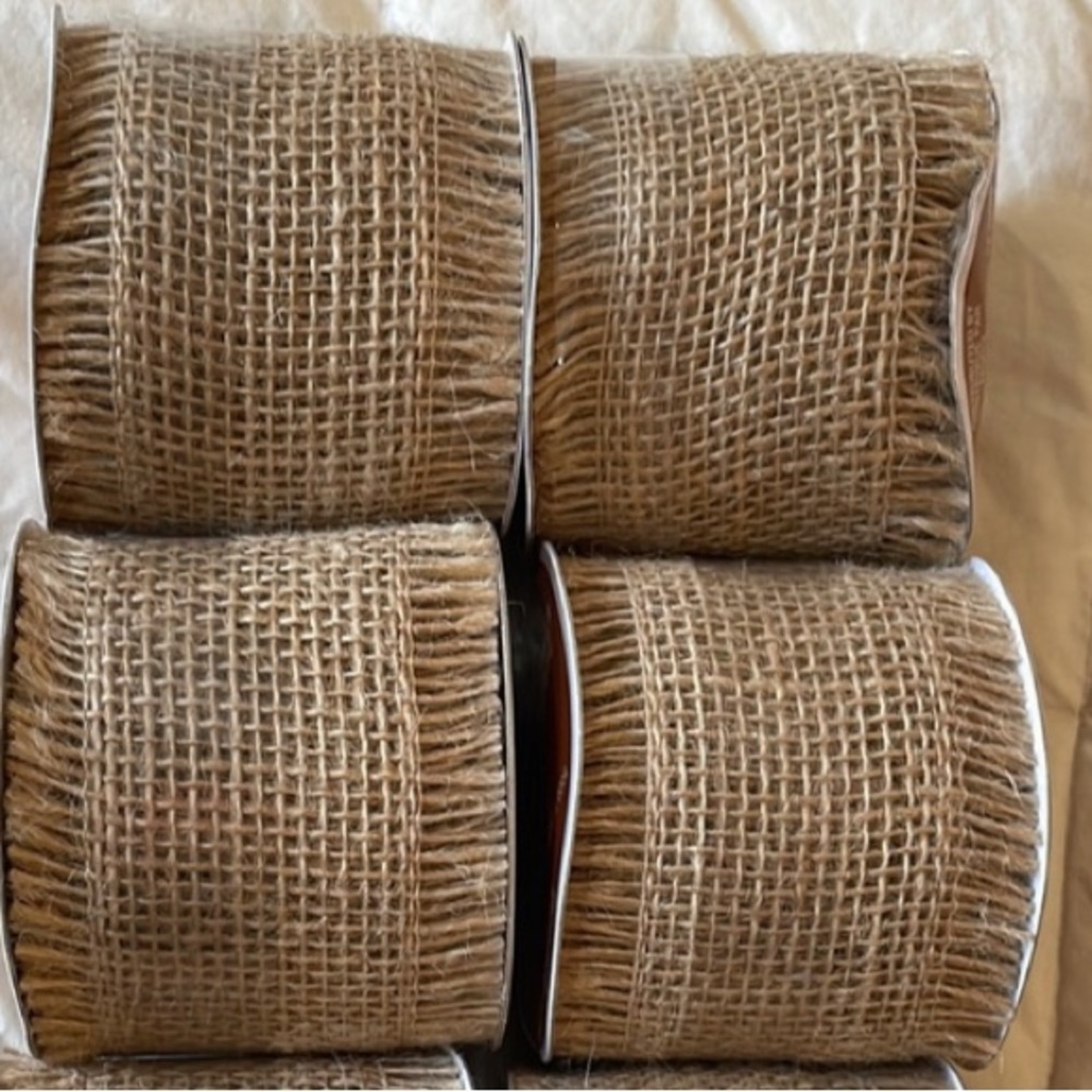 Four Rolls of Burlap Ribbon